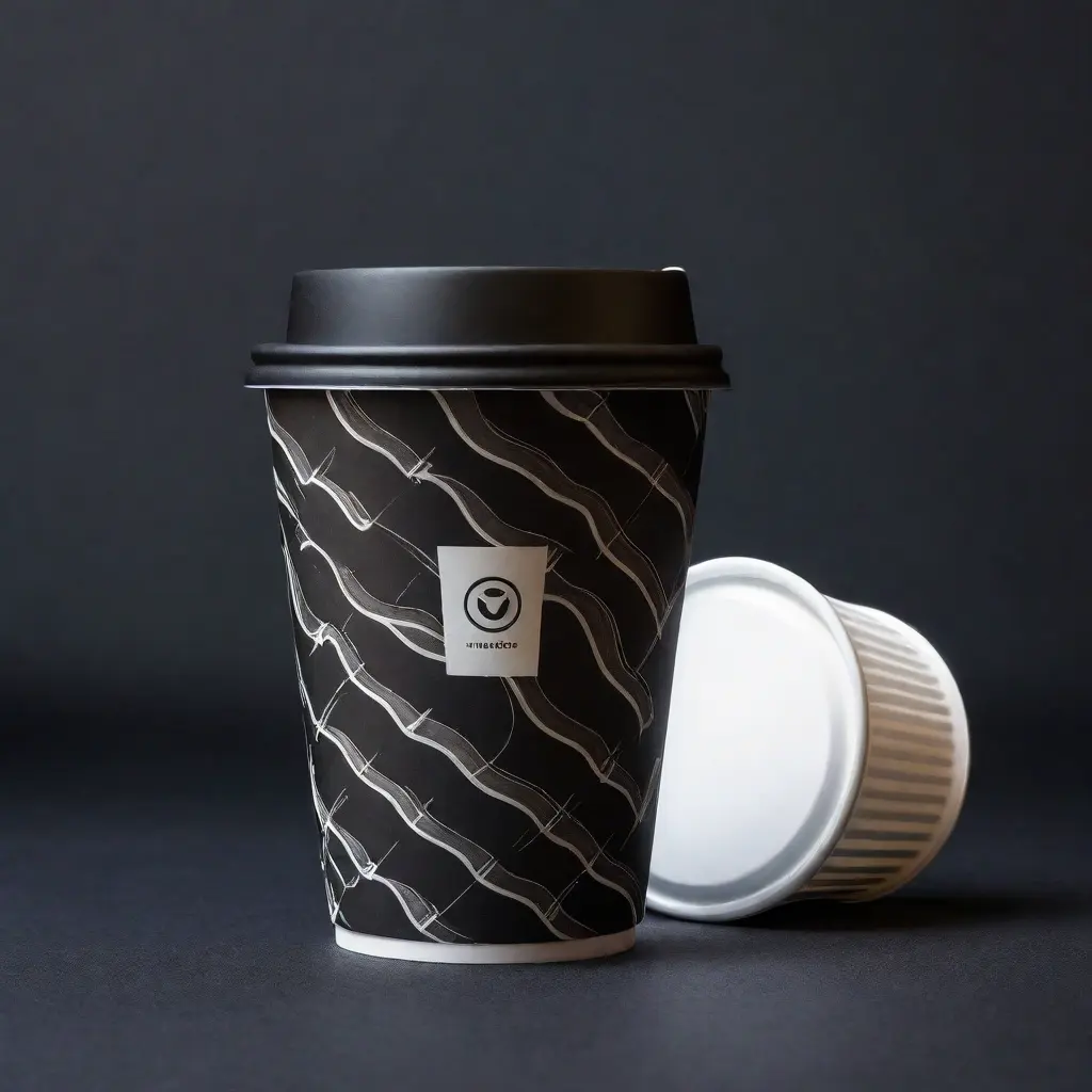 Tamaño personalizable desechable té café bebida cartón negro vasos de papel con tapa para cafetería