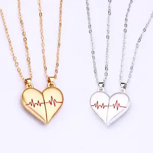 New Magnetic Collar Heart Pendant Necklace Clavicle Chain For Women Fashion Jewelry Necklaces Set For Couple