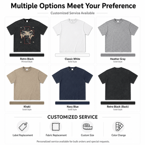 T-shirt graphique en coton 305G pour hommes, style vintage délavé, coupe oversize, streetwear, personnalisable avec logo, vente en gros - Product Image 6