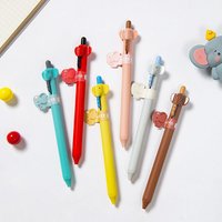 Stylo gel Heshuo Little Elephant Roll Roll, dessin animé créatif, mécanisme à clic pour le tronc, pour les étudiants, stylo d'examen, écriture fluide, rapide