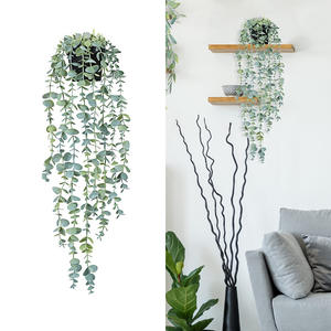 Plantas colgantes falsas <span class=keywords><strong>GM</strong></span>, vid de mandala de eucalipto artificial en maceta para decoración de pared del hogar - Product Image 2