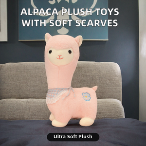 Jouets en peluche d'alpaga en gros avec rembourrage en coton PP et finition lavée, peluche super douce, tailles personnalisées, cadeau d'<span class=keywords><strong>anniversaire</strong></span> unisexe - Product Image 2
