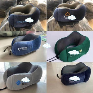 Bộ nhớ bọt hình chữ U cổ gối du lịch gối cổ hỗ trợ đệm Logo du lịch di động xe máy bay cổ còn lại màu xám - Product Image 6