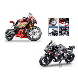 New DIY xây dựng xe máy xe máy đồ chơi mô hình đua Xe gạch Đồ chơi Quà tặng cho bé trai khối xây dựng bộ - Product Image 6