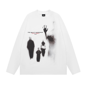 T-shirt à manches longues pour homme, design personnalisé <span class=keywords><strong>Lin</strong></span>, impression numérique directe sur vêtement, coupe ample tricotée - Product Image 2