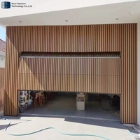 Revêtement de panneau en aluminium noir aspect bois avec revêtement en poudre, grille de porte de garage à montage affleurant, porte de garage à montage affleurant pour maison