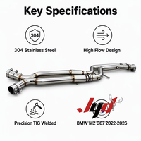 Tuyau d'échappement intermédiaire JYD pour BMW M2 M2C G87 S58 3.0T 2022-2026 en acier inoxydable 304, système d'échappement haute performance pour course