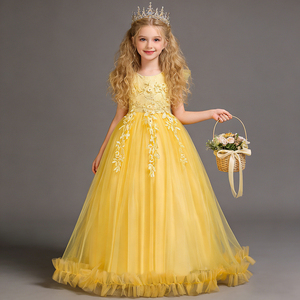 Vestido de princesa largo de malla para niñas, talla mediana, de fábrica al por mayor, traje personalizado para recital de piano de adolescentes - Product Image 5