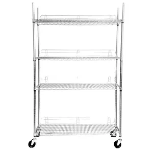 Commercial Kitchen Supermarket Storage Chrome Wire Shelf with Chrome Plating