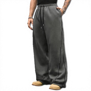 Custom Men's Winter Casual <b>Harem</b> Pants Fleece 100% Cotton Pleated Front Drawstring Closure Ribbon Stitching Breathable Elastic - Product Image 1