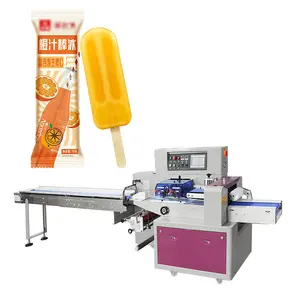 Automatic Small Pack Popsicle Ice Cream Lolly lollipop plastic bag flow wrapping Horizontal Packing Machine