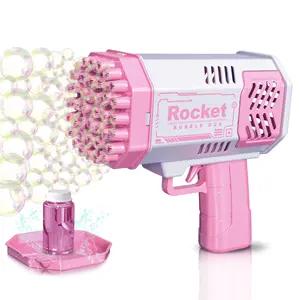 40 Hole Automatic Bazooka Bubble Gun Machine Summer Outdoor Sound And Light Special Effects Bubble Toy Automatic Blast Birthday