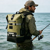 Sac à dos imperméable en PVC IPX6 30L pour la pêche, le kayak, la navigation de plaisance, l'escalade et les excursions