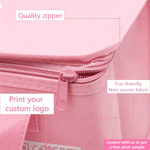 Bolsa Térmica Reutilizable Personalizada para Entrega de Alimentos, Bolsa de Playa Rosa de Tela No Tejida para Mantener Frías Botellas de Vino - Product Image 3