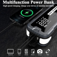 Starter Jump mobil 4 in 1 multifungsi, dengan kompresor udara 150PSI nirkabel catu daya darurat penguat baterai dengan Power Bank