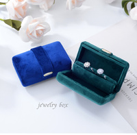 Coffret de bijoux de mariage multicolore Rangement en velours personnalisé pour bagues et boucles d'oreilles Emballage cadeau simple