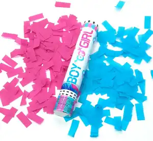 biodegradable flameproof party popper confetti Safe 12" Pink Blue Gender Reveal Party Supplies Confetti Popper Cannon