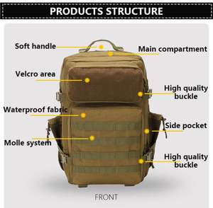 Sac à dos de luxe de haute qualité pour l'extérieur, imperméable, grande capacité, pour l'aventure, le camping et la randonnée - Product Image 2