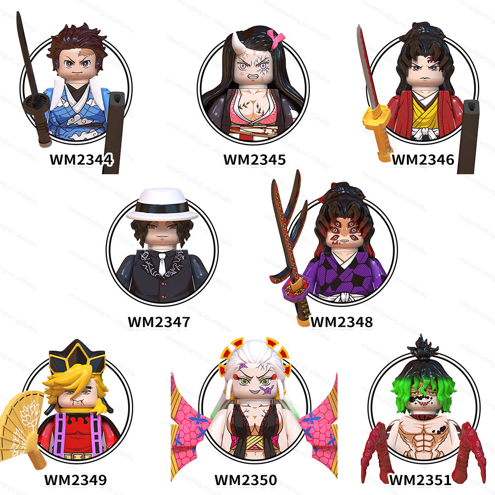 WM6138 демонические убийцы аниме Kamado Tanjirou Nezuko Daki Giyuutarou Строительные блоки мини 3D фигурки Детские развивающие игрушки