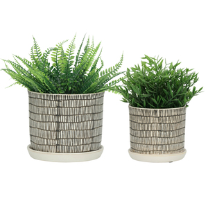 Set di Vasi in Ceramica Moderni per Piante da Interno ed Esterno, Decorazione per Piante Grasse e da Appartamento con Sottovasi - Product Image 2