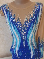 Luxueux Motif Conception Brillant Strass Gymnastique Artistique Justaucorps Filles Gymnastique Rythmique Compétition Costume Enfants