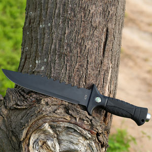 काले स्टेनलेस स्टील शिविर उत्तरजीविता शिकार चाकू सेरेट और फिक्स्ड ब्लेड डिय ग्रेड ओम अनुकूलन योग्य - Product Image 3