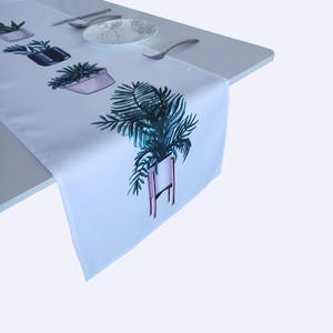 <span class=keywords><strong>Camino</strong></span> <span class=keywords><strong>de</strong></span> tela tejida ecológico para Decoración <span class=keywords><strong>de</strong></span> <span class=keywords><strong>mesa</strong></span>, con planta <span class=keywords><strong>verde</strong></span> botánica y hojas - Product Image 1