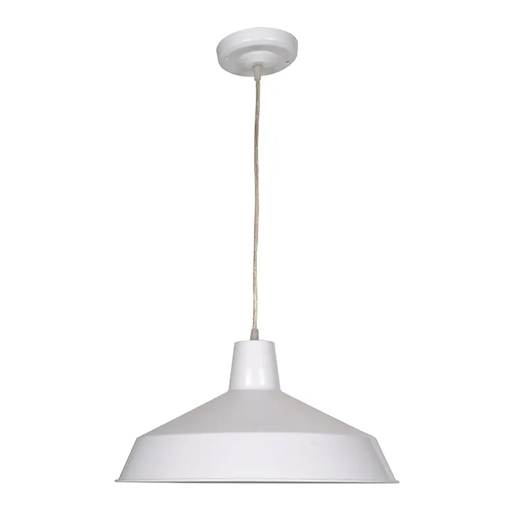 Lámpara colgante de sombra de metal blanco de diseño, lámpara colgante redonda, lámparas colgantes