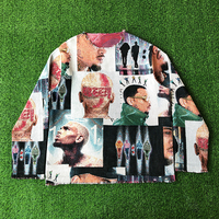 Pull en tapisserie streetwear d'hiver pour homme, style Hip Hop Rapper Chris, en jacquard tissé, coupe oversize, effet vieilli