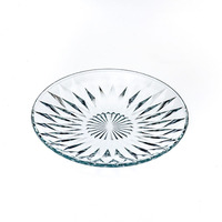Vaisselle transparente minimaliste moderne en gros d'usine assiette de chargeur de fruits de salade en verre d'affaires