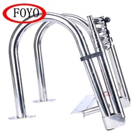 Échelle de bateau ponton pliable en acier inoxydable de qualité supérieure FOYO à 4 marches avec plateforme de bain et main courante