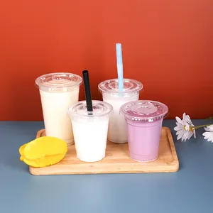 700ml di plastica Usa E Getta PP diviso boba tazze di tè con coperchio due sapori da asporto tazza - Product Image 1