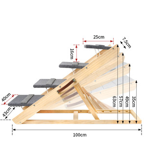इनडोर पालतू जानवर रैंप सोफे लकड़ी के तह कुत्ते रैंप गैर पर्ची समायोज्य पोर्टेबल पालतू कुत्ते रैंप - Product Image 2