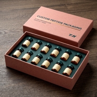 Boîte rigide personnalisée avec couvercle et base en carton gris pour peptides, avec doublure en éponge et impression offset