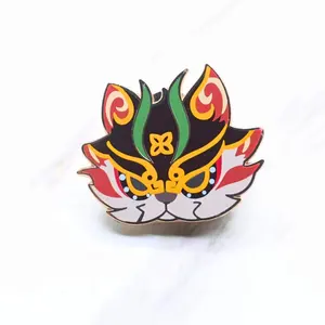 High Quality Custom Logo Metal Hard Enamel Badge Chinese Traditional Opera Tassels Lapel Pins For Clothes