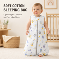 Gigoteuse Bébé 100% Coton Sans Manches Couverture Portable Fermeture Éclair Bidirectionnelle Imprimé Monstre Respirante 0-24 Mois Personnalisable OEM
