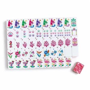 Tuiles de Mahjong en Acrylique Colorées et Modernes, Jeu de Voyage Portable pour 4 Joueurs, Idéal pour le Divertissement sur Table - Product Image 1