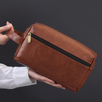 Voyage en cuir PU pour hommes de qualité supérieure pour organisateur de toilette sac de douche d'affaires compact résistant à l'eau avec grande capacité