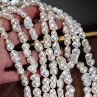 Perles de culture d'eau douce naturelles blanches de qualité AA en forme de calebasse baroque pour la fabrication de bijoux faits main