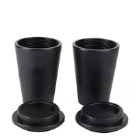 Gobelet à café de voyage en plastique PP à double paroi durable, tasse à café réutilisable avec couvercles, isolation thermique, utilisation au bureau