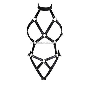 Sexy <span class=keywords><strong>Bondage</strong></span>-Kleidung für Frauen SM Erwachsenen-Set Verführerische Enge PU-Leder-Accessoires mit Gürtel Großhandel - Product Image 3