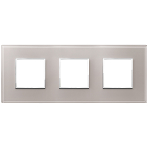 Pearl Grey 3 Gang Wall <b>Switch</b> <b>Plate</b> 27.1 Cm Length For Modern Home <b>Lighting</b> Control - Product Image 1