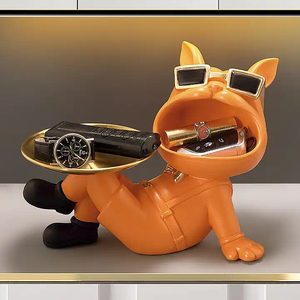 2023รูปปั้นบูลด็อกบูลด็อกรูปปั้นบูลด็อกพร้อมถาดตกแต่งบ้านด้วยเรซิ่นของตกแต่งบ้านแบบ <span class=keywords><strong>DIY</strong></span> ในร่ม - Product Image 2