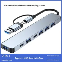 Station d'accueil USB 3.0 Type-C en vente directe, concentrateur pour ordinateurs portables/de bureau, compatible téléphones et tablettes, en stock