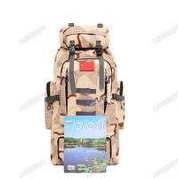 AJOTEQPT Sac à dos tactique unisexe 80L Camouflage Outdoor Mountaineering Hiking Bag avec fermeture éclair Doublure Oxford pour la chasse