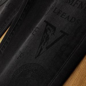 Jeans noirs pour hommes de haute qualité, de fabrication européenne, imprimés, extensibles, coupe bootcut, taille moyenne, printemps 2025, nouveaux pantalons longs décontractés - Product Image 3