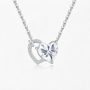 Collier pendentif cœur en argent sterling S925 avec moissanite GRA VVS, bijoux pour femmes, cadeau de mariage - Product Image 1