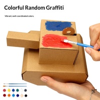 Jouet de maison en papier à assembler soi-même pour enfants de maternelle, graffiti, aquarelle, dinosaure, char d'assaut, avion, voiture