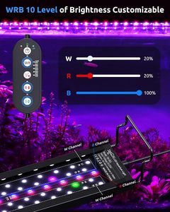 Seaoura SR-653 אקווריום מקצועי הוביל אור מלא ספקטרום מלא אור מים טריים כחול לבן 3 ערוץ מנורת דגים להתאמה אישית - Product Image 4