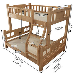 Современная простая деревянная кровать из бука, высокая и низкая двухъярусная кровать для взрослых и детей, двухъярусная детская кровать для сна - Product Image 6